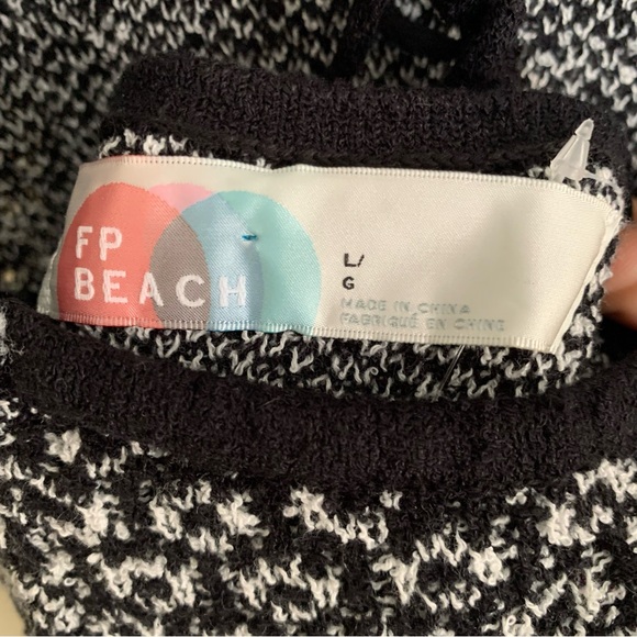 FREE PEOPLE Beach NWT Mindy Backless Midi Dress Women's Size Large Black Combo - Picture 6 of 12